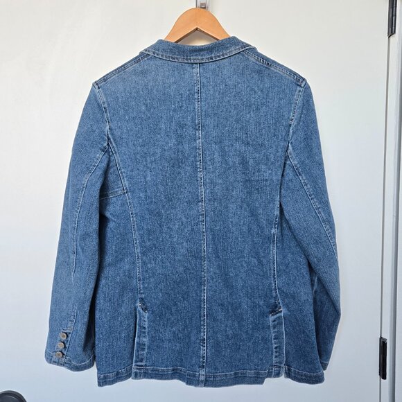 Jones New York Country Essentials Stretch Denim Blazer Size 12 - Picture 2 of 9